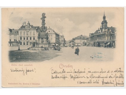 10 - Chrudim, oživené Dolní náměstí, 1902