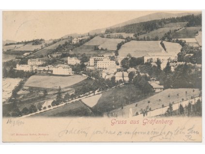 21 - Jeseník (Gräfenberg), celkový pohled na město, cca 1900