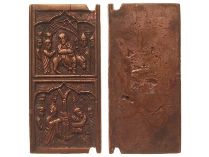 Německo, Renesanční plaketa, Evangelisté, Příjezd sv.Matyáše, dvojvýjev, bronz