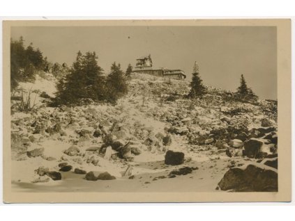 32 - Liberecko, Ještěd, zasněžená partie, cca 1951