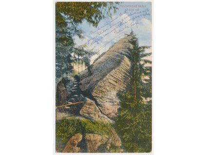 22 - Jičínsko, Prachovské skály, Šikmá věž, cca 1917