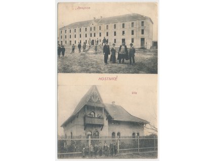 51 - Praha-západ, Hostivice, 2 záběr oživených partií, Zbrojnice, Vila, 1913