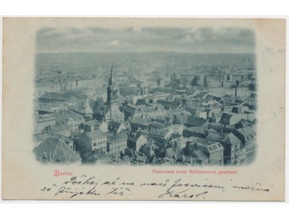 Německo, Berlín, Panorama vom Rathausturm gesehen, cca 1900
