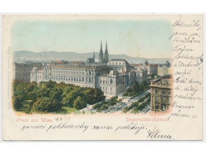 Rakousko, Vídeň (Wien), Universitäts - Gebäude, cca 1899