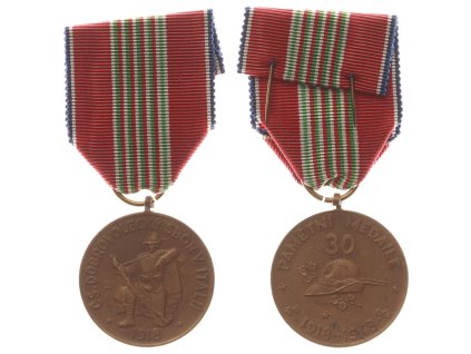 ČSR, AE Pamětní medaile čs. dobrovolců v Itálii, 1918/48, stuha, stav 1/1/1