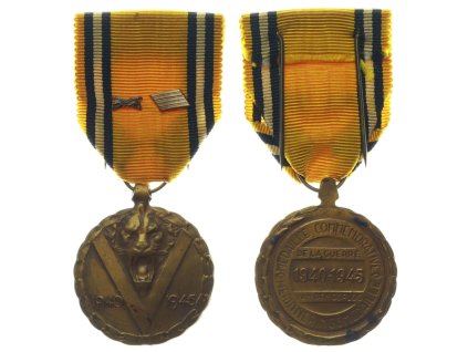 Belgie, Pamětní válečná medaile II. světové války, stuha, stav 1/1/1