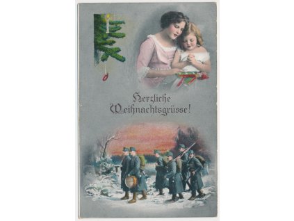 Vojenská vánoční koláž, cca 1916