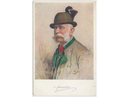 František Josef I., portrét a podpis panovníka, Nakl. M. Munk, cca 1915