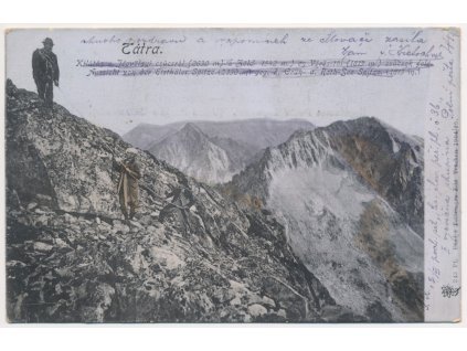Slovensko, Vysoké Tatry, oživená partie z hor, cca 1919