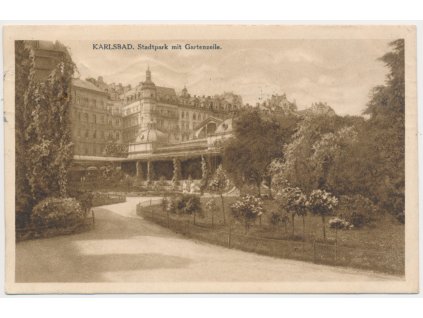 25 - Karlovy Vary (Karlsbad), Stadtpark mit Gartenzeile, cca 1926
