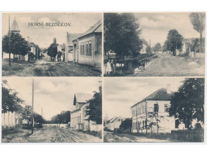 27 - Kladensko, Horní Bezděkov, 4 záběr, partie s dominantami obce, 1928