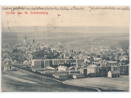 62 - Šumperk (Mähr. Schönberg), celkový pohled na město, cca 1903