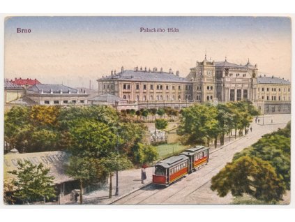 04 - Brno, oživená Palackého třída s tramvají, cca 1922