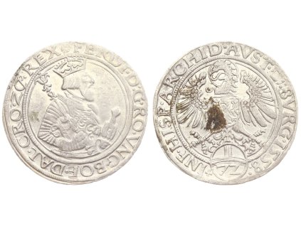 Ferdinand I. (1526 - 1564), 1 Říšský tolar, Ag mince (72 Krejcarů), 1558, Hall, váha 30,5 gramů, stav 1/1