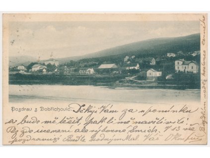 51 - Praha-západ, Dobřichovice, pohled na město, cca 1901