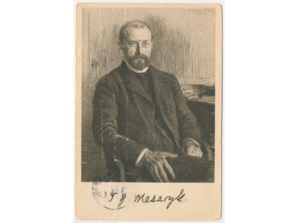 T. G. Masaryk, portrétová pohlednice s podpisem, cca 1933