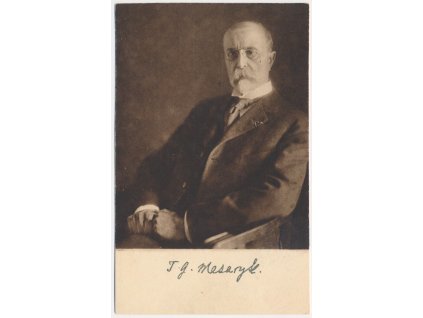 T. G. Masaryk, portrétová pohlednice s podpisem, cca 1937