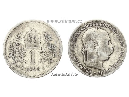 Rakousko - Uhersko, Ag (stříbrná) mince 1 Koruna, 1893...viz autentické foto