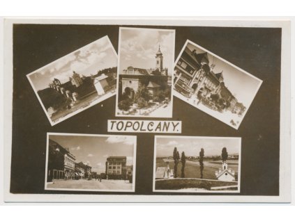Slovensko, Topolčany, 5-ti záběr dominant města, cca 1940