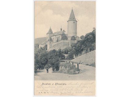 55 - Rakovnicko, oživená cesta na Křivoklát, 1904