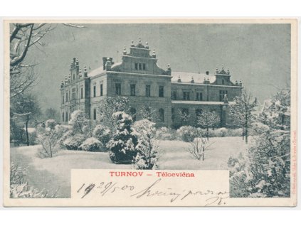 58 - Semilsko, Turnov, Tělocvična, zimní partie, cca 1900