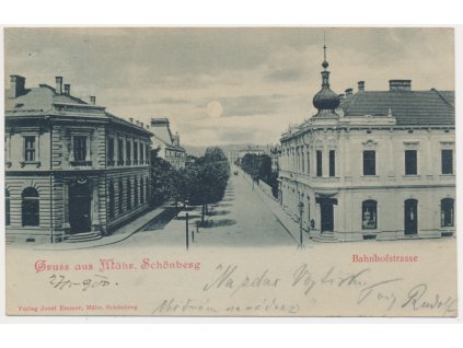 62 - Šumperk (Mähr. Schönberg), Bahnhofstrasse, cca 1900