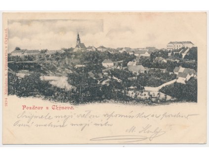 64 - Táborsko, Chýnov, Celkový pohled na město, cca 1901
