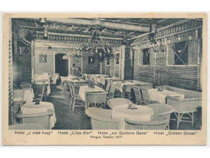 49 - Praha, Hotel "U Zlaté husy", interiér, cca 1930