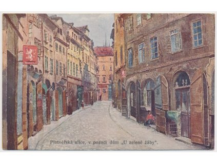 49 - Praha, Platnéřská ulice, v pozadí dům U Zelené žáby, dle J. Minaříka, cca 1910