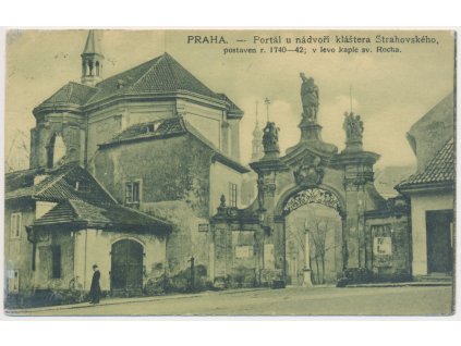 49 - Praha, Portál u nádvoří Strahovského kláštera, 1916