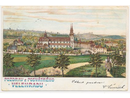 68 - Uherskohradišťsko, Velehrad, celkový pohled, cca 1907