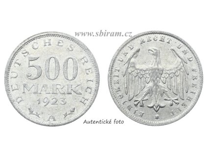 Německo, mince 500 Marek, 1923 A, stav -1/1-