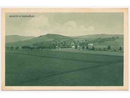 15 - Domažlicko, Újezd, celkový pohled na obec, cca 1936