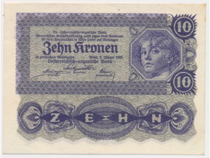 Rakousko, 10 Kronen, 1922, stav 0