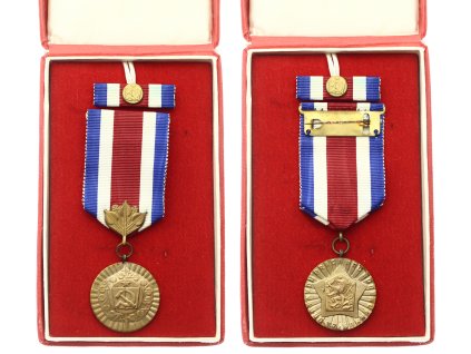 ČSSR, Za obětavou práci ve prospěch socialismu, stuha, stužka, bronz, etue