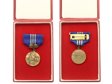 ČSSR, 30. let sjednocení tělesné výchovy, stuha, bronz, originální etue