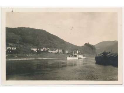 69 - Ústí nad Labem, Střekov, Schreckenstein, parník na řece, cca 1934