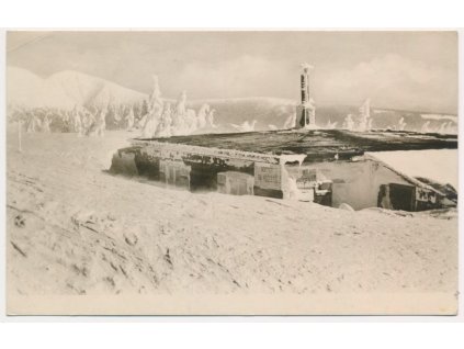 66 - Trutnovsko, Pec pod Sněžkou, Bufet na rozcestí, zimní partie, 1952