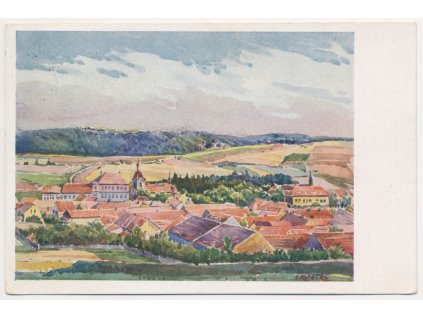 02 - Berounsko, Liteň, pohled na město, A. Kolečko, cca 1943