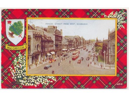 Anglie, Skotsko, Edinburgh, koláž, Princes street from west, cca 1944