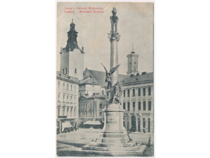 Ukrajina, Lwów (Lemberg), Mickiewicz Denkmal, cca 1915