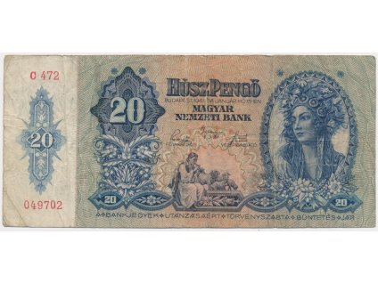 Maďarsko, 20 Pengö, 1941, oběhový stav