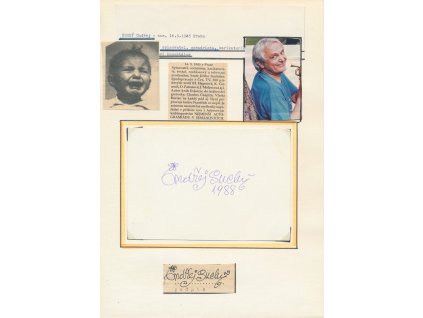 Ondřej Suchý (1945), spisovatel, textař, novinář, sběratelský list s vl. podpisem