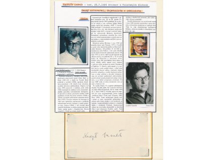 Vaculík Ludvík (1926-2015), český spisovatel, sběratelský list s vl. podpisem