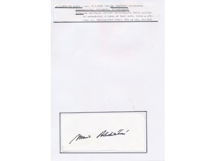 Poledňáková Marie (1941-2022), režisérka, sběratelský list s vl. podpisem