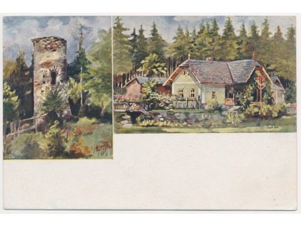 17 - Havlíčkobrodsko, Ledeč nad Sázavou, 2 záběr, "Pod hradem", 1922