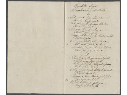 Tyrolské elegie, přepis známé básně, cca 1870 ()