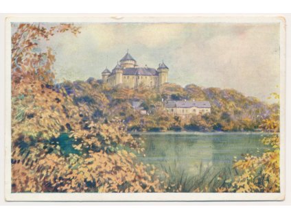 01 - Benešovsko, pohled na zámek Konopiště, K. V. Muttich, cca 1925