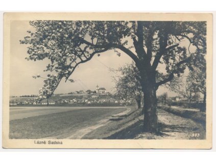 40 - Nymbursko, Lázně Sadská, pohled na město, cca 1939