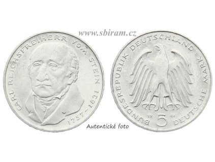 NSR, pamětní mince 5 Marka, 1981, Karl vom Stein, stav 1/1